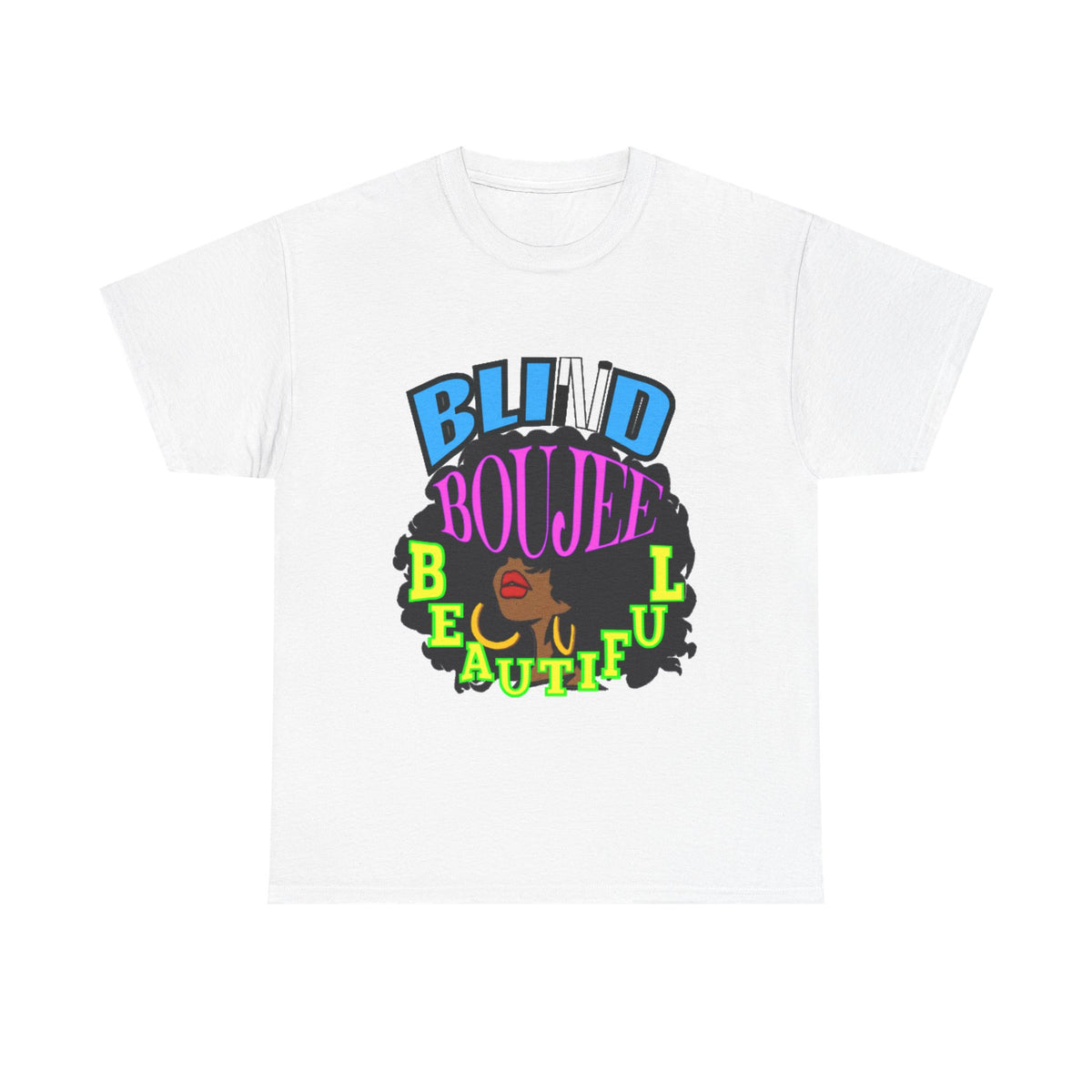 Blind Bougie Beautiful T-Shirt — Afro Puff Graphic Tee