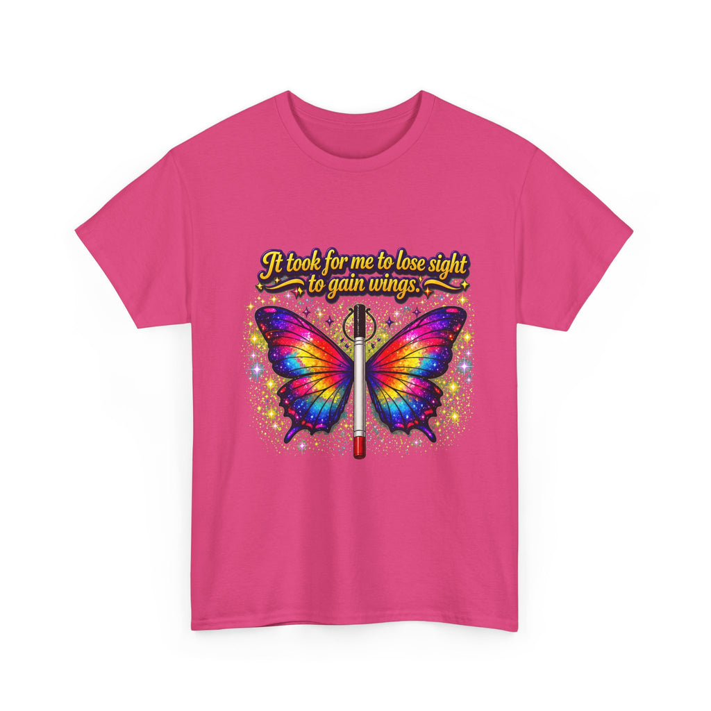 Vision to Wings Butterfly T-Shirt — "It took for me to lose sight to gain wings" Inspirational Tee