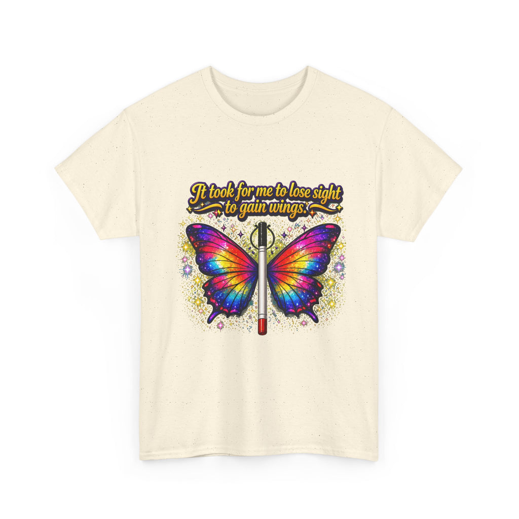 Vision to Wings Butterfly T-Shirt — "It took for me to lose sight to gain wings" Inspirational Tee