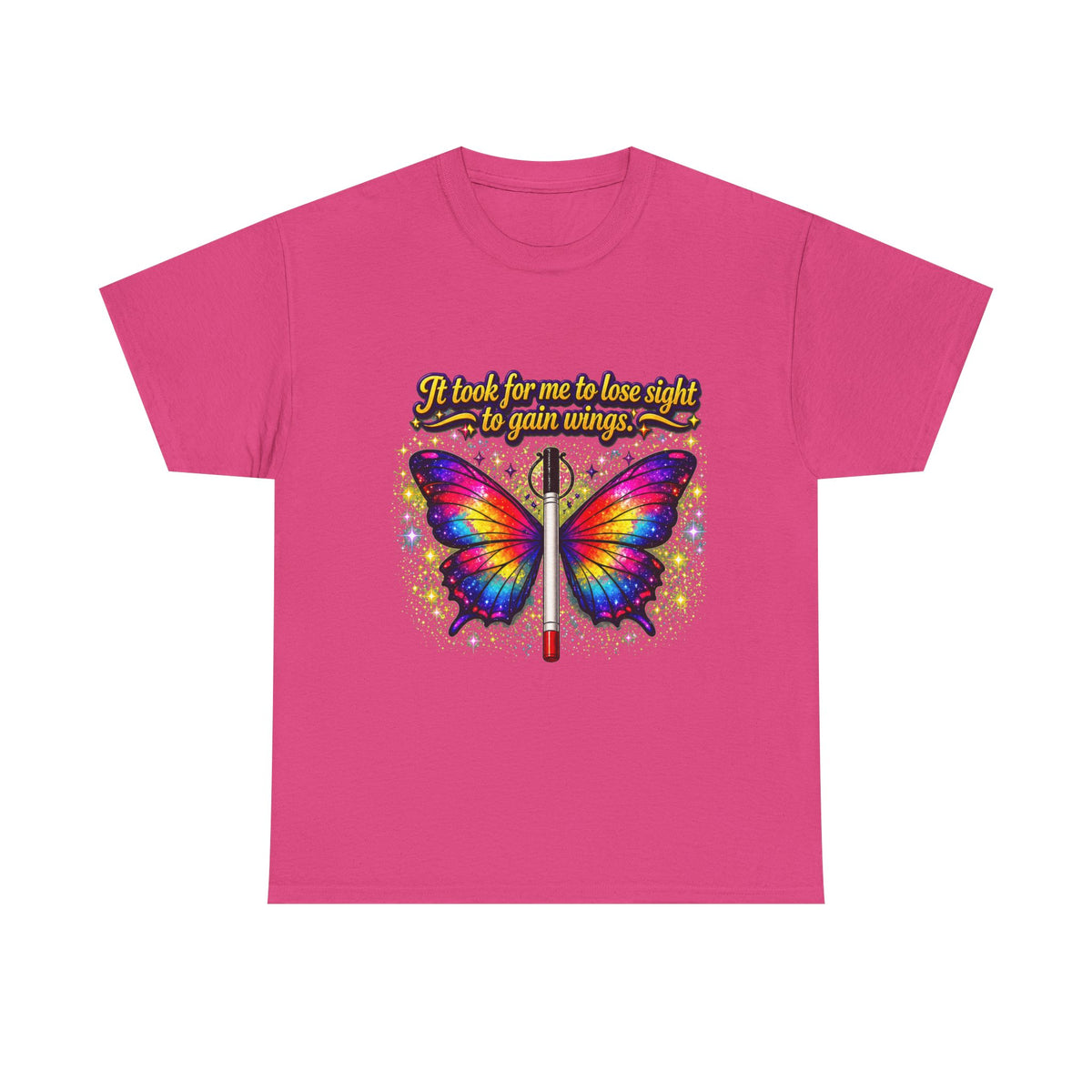 Vision to Wings Butterfly T-Shirt — "It took for me to lose sight to gain wings" Inspirational Tee