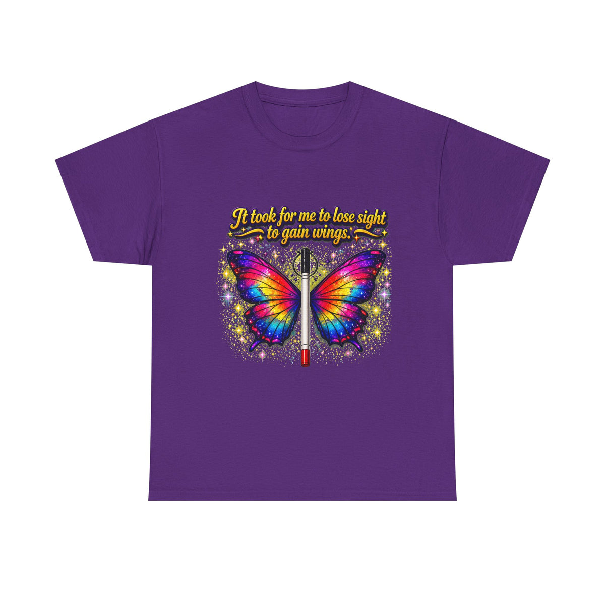 Vision to Wings Butterfly T-Shirt — "It took for me to lose sight to gain wings" Inspirational Tee