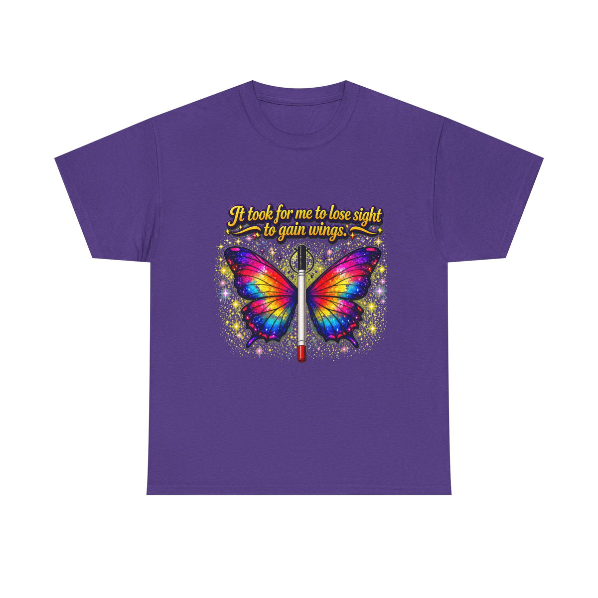 Vision to Wings Butterfly T-Shirt — "It took for me to lose sight to gain wings" Inspirational Tee